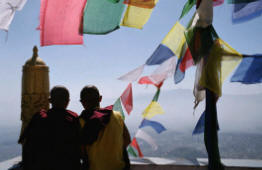 monks looking to the valley